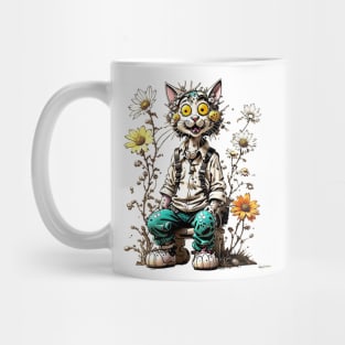 Mechanical Whiskers: Robotic Cat Flowers Mug